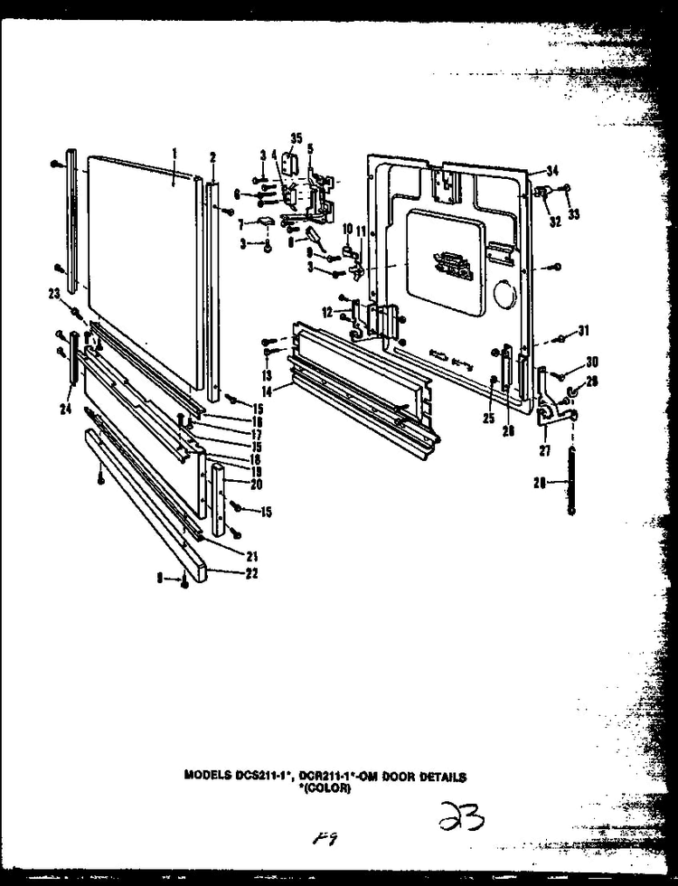 Section 9 Diagram and Parts List for DUR208-19-CL  Caloric Dishwasher