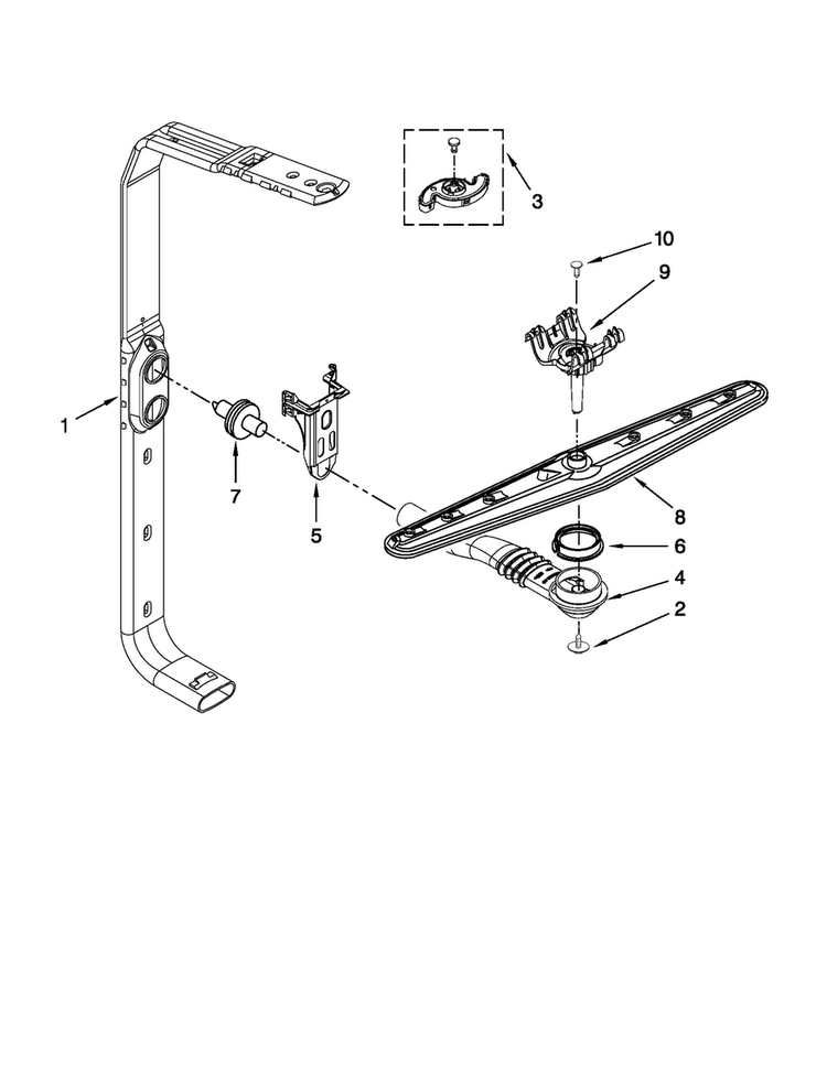Upper Wash And Rinse Parts Diagram and Parts List for MDB8959SAS0  Maytag Dishwasher