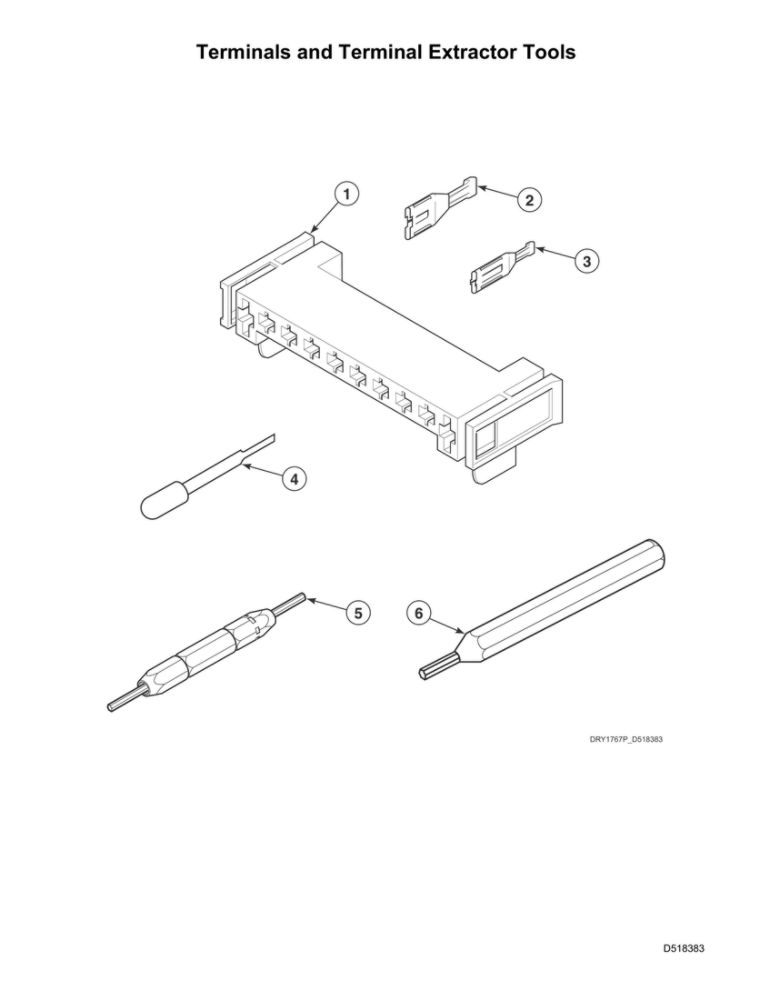Terminals/Terminal Extractor Tools Diagram and Parts List for LSGE5AGW113TW01 2001000001 Speed Queen Dryer
