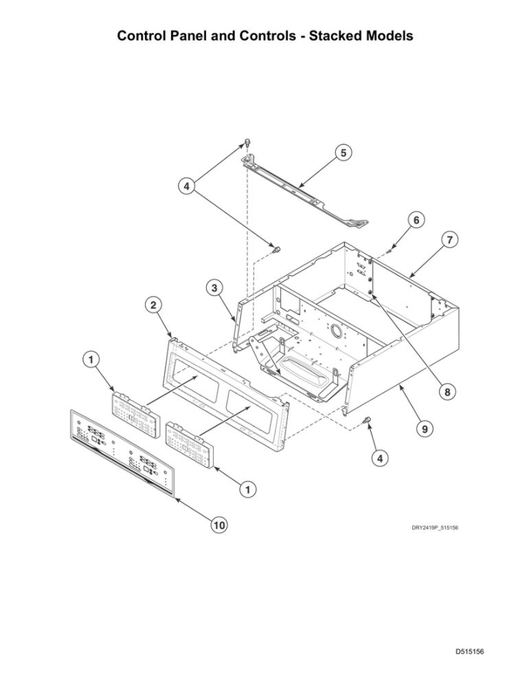 Control Panel/Controlsstacked Diagram and Parts List for LSGE5AGW113TW01 1912999999 Speed Queen Dryer