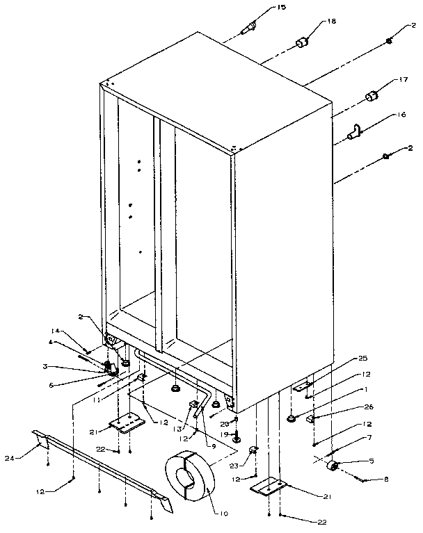 Drain And Rollers Diagram and Parts List for SZDE27N-P1162205W  Amana Refrigerator
