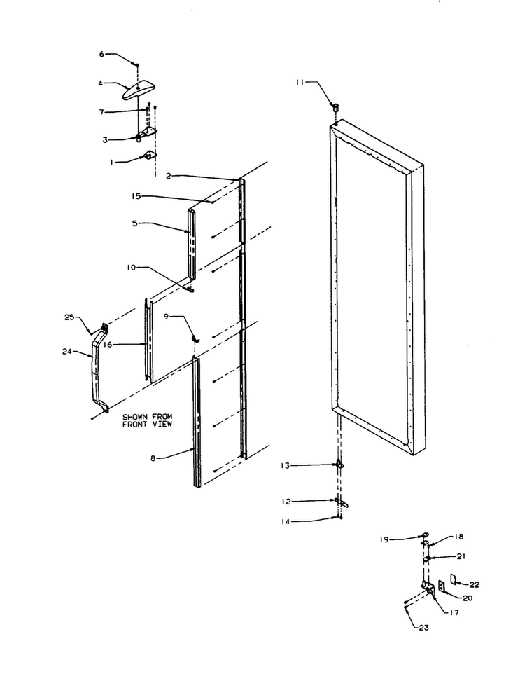 Refrigerator Door Trim Diagram and Parts List for SXD22S2L-P1190404WL  Amana Refrigerator