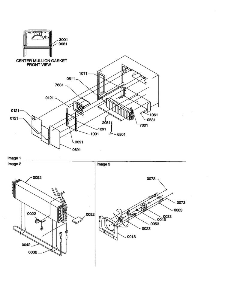 Evaporator/fan Motor Assembly Diagram and Parts List for TC18VW-P1315707WW  Amana Refrigerator