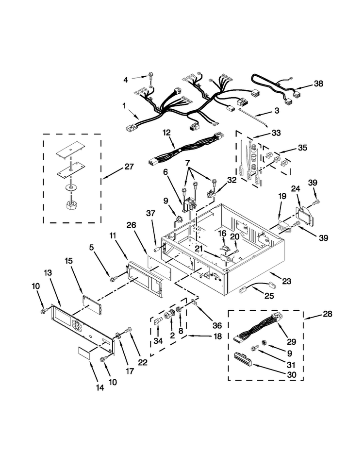 Control Panel And Separator Parts Diagram and Parts List for MLE26PRBYW0  Maytag Dryer
