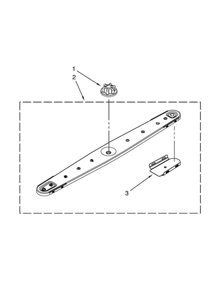 Lower Washarm Parts Diagram and Parts List for MDBH980AWQ0  Maytag Dishwasher