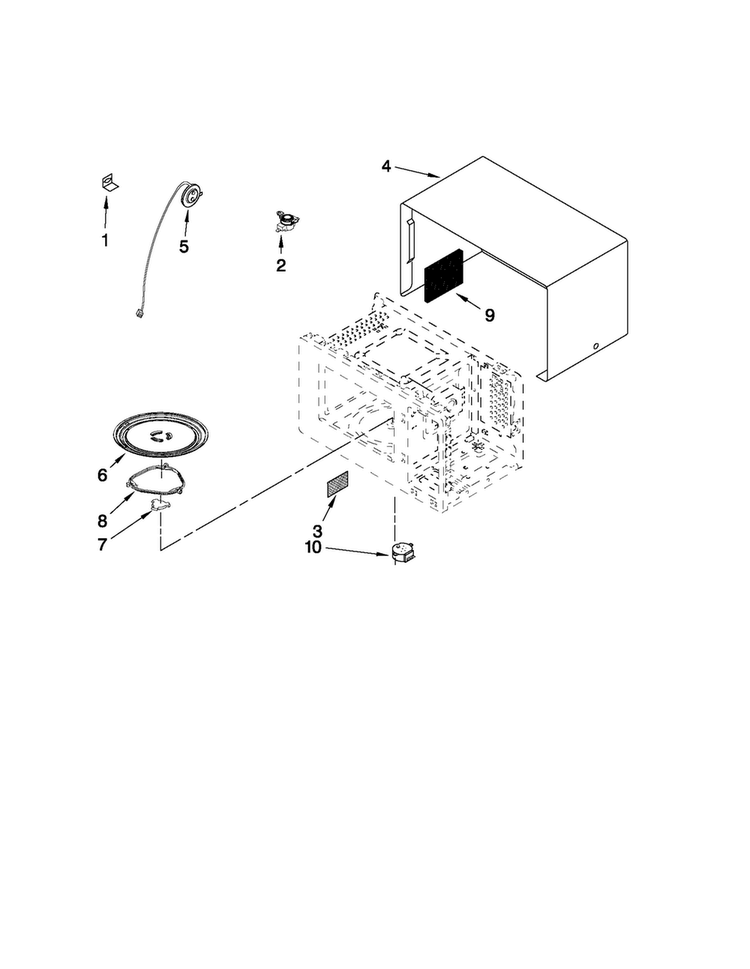 Microwave Oven Cavity Parts Diagram and Parts List for MMW5530DAW21  Maytag Microwave Oven Combo