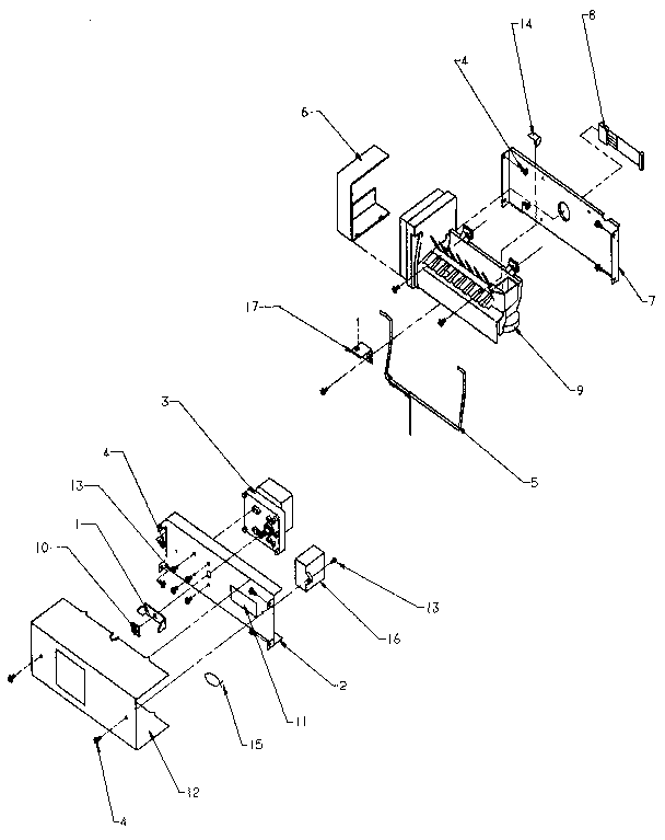 Icemaker Diagram and Parts List for SXDE27NP-P1162204W  Amana Refrigerator