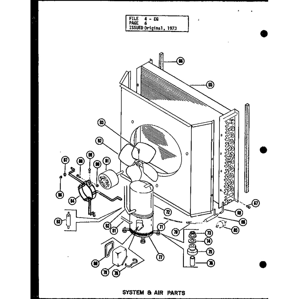 System & Air Parts 8 Diagram and Parts List for EG3,12-1 P54688-5C Amana Air Conditioner