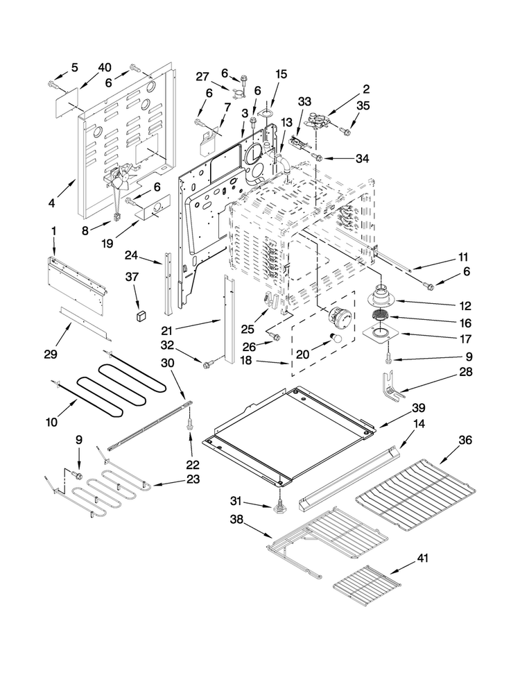 Chassis Parts Diagram and Parts List for MEP5775BAB19  Maytag Range