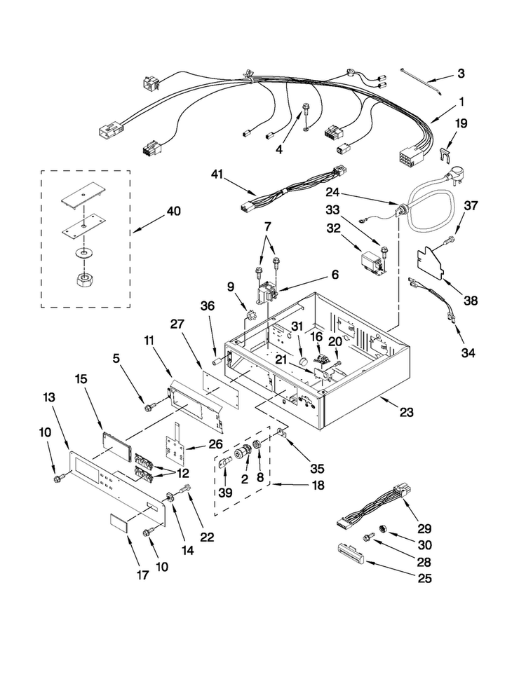 Control Panel And Separator Parts Diagram and Parts List for MLG24PRAWW2  Maytag Dryer