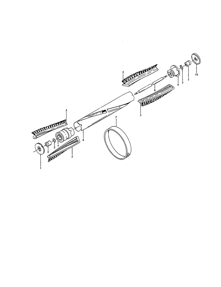 Agitator Diagram and Parts List for U3317  Hoover Upright Vacuum