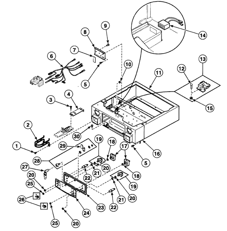 Control Panel Diagram and Parts List for SSE107LF1724  Speed Queen Dryer