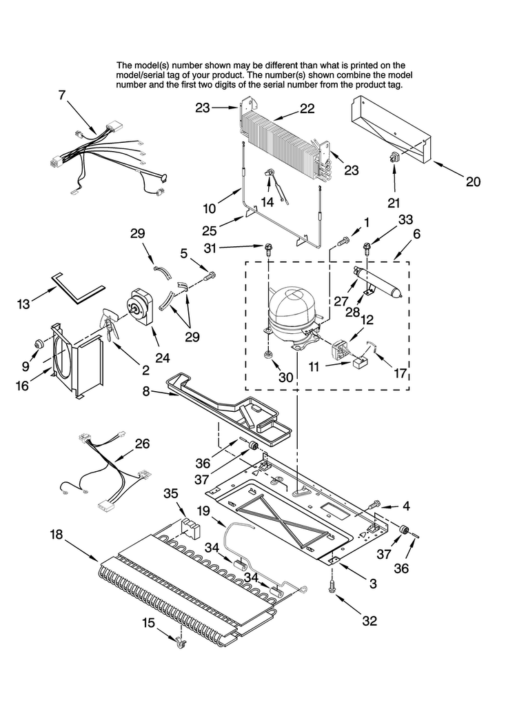 Unit Parts Diagram and Parts List for ABL2533FES12  Amana Refrigerator