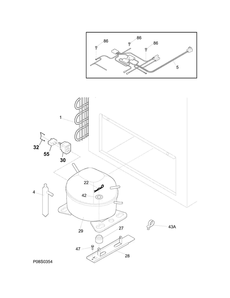 System Diagram and Parts List for CFC162RCA  Crosley Freezer
