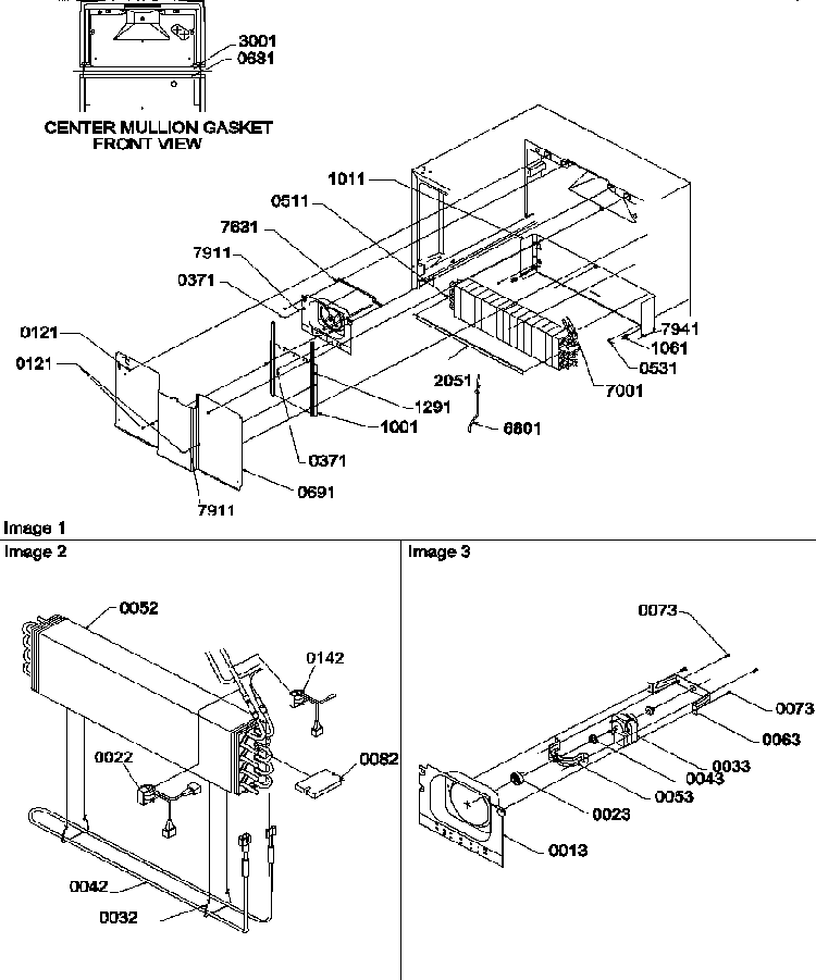 Evaporator And Fan Motor Assemblies Diagram and Parts List for ATS518SW-P1183714WW  Amana Refrigerator