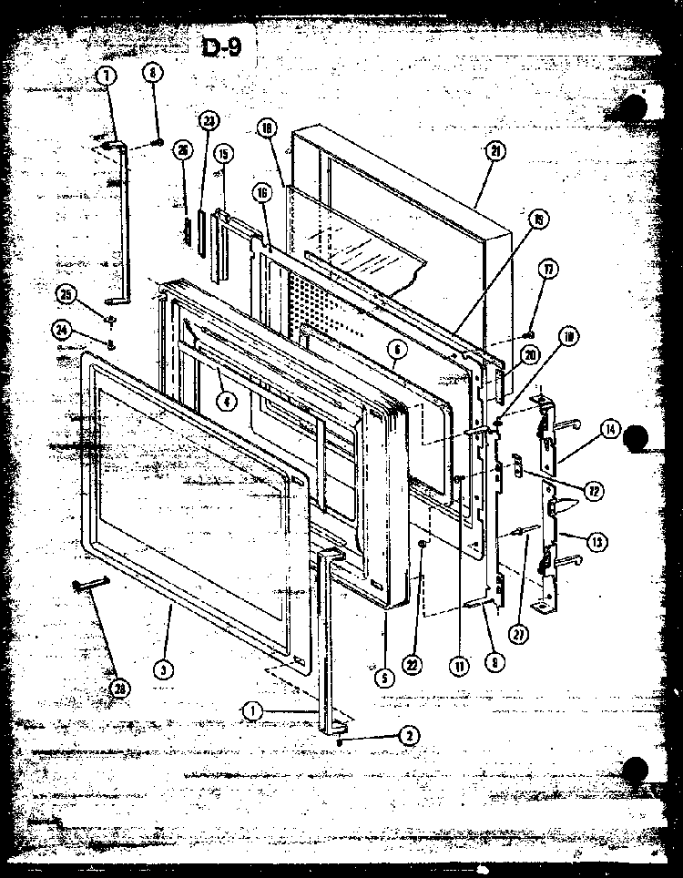 Door Diagram and Parts List for CRMC-30 P74919-2M Amana Microwave