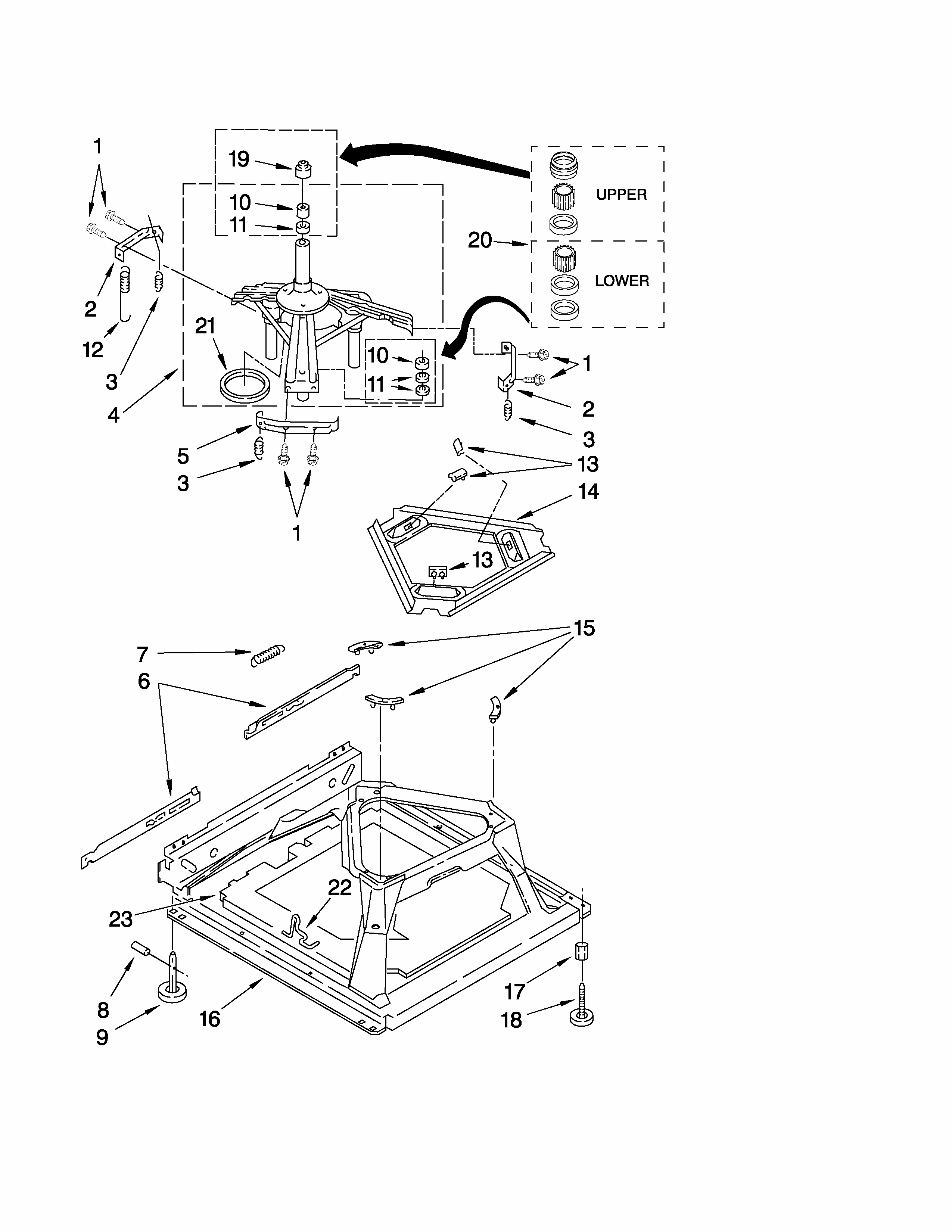 Machine Base Parts Diagram and Parts List for 3RMTW4905TW2  Maytag Washer