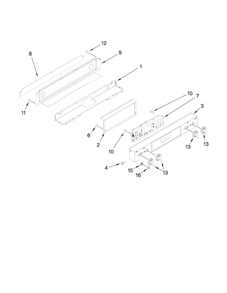 Control Panel Parts Diagram and Parts List for JDS9865BDP22  Jenn-Air Range