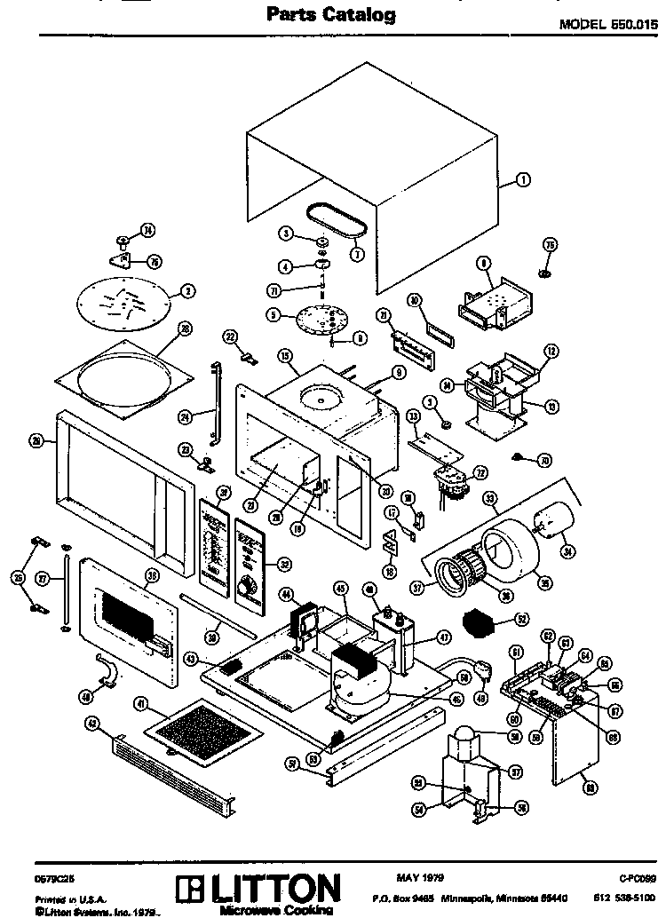 Section 24 Diagram and Parts List for 70 0502 Amana Microwave