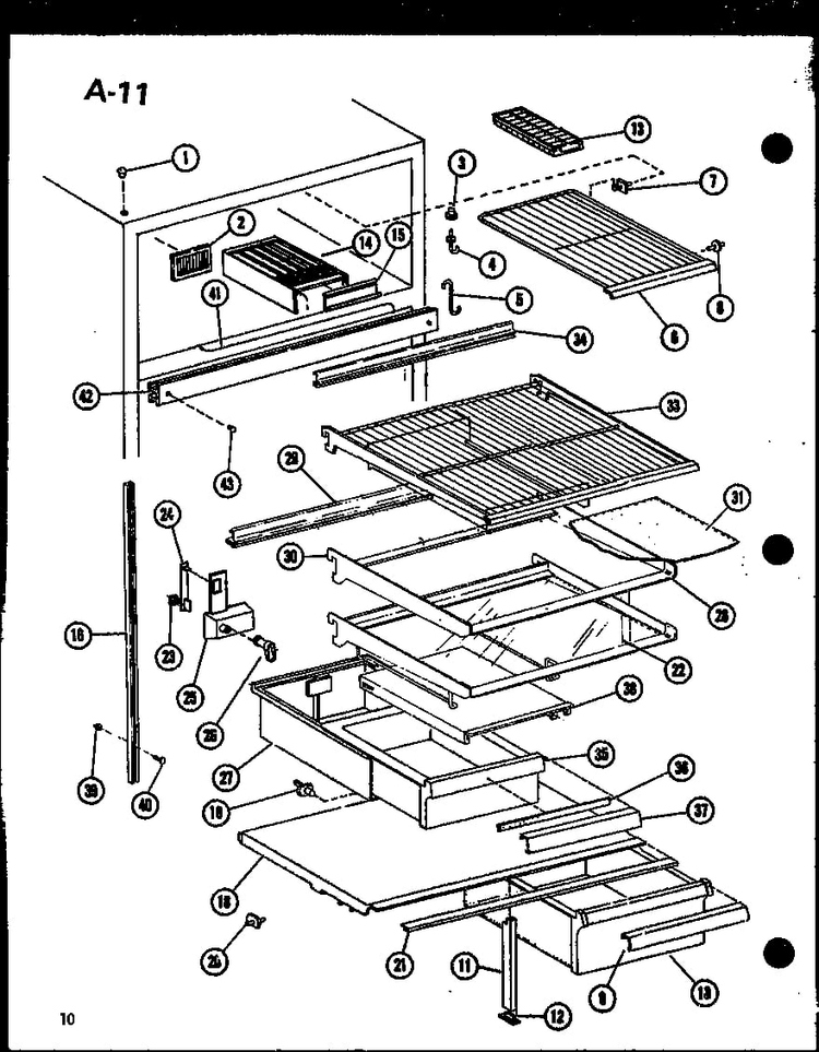 Section 4 Diagram and Parts List for TC18F-A-P75288-19WA  Amana Refrigerator