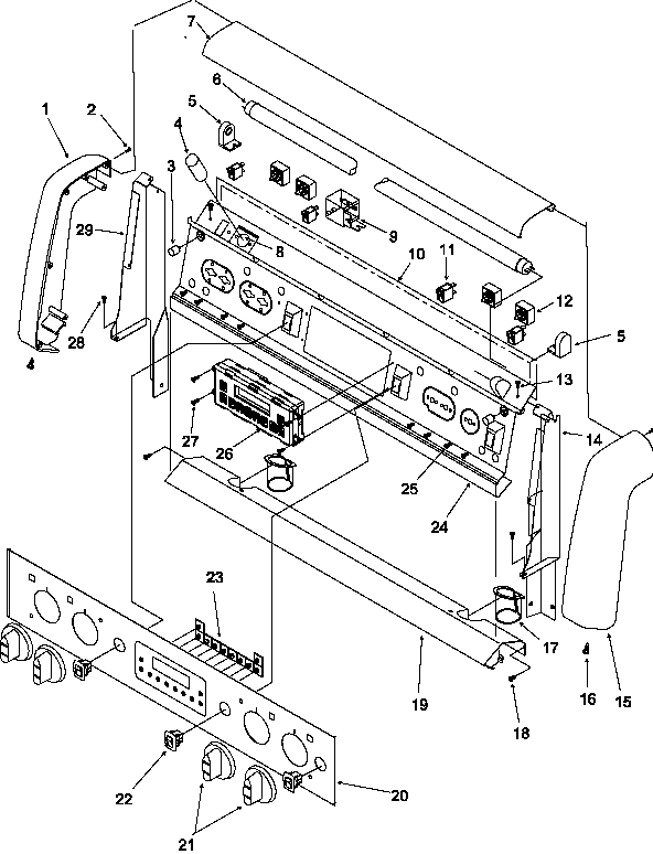 Backguard Diagram and Parts List for ART6610E-P1143425NE  Amana Range