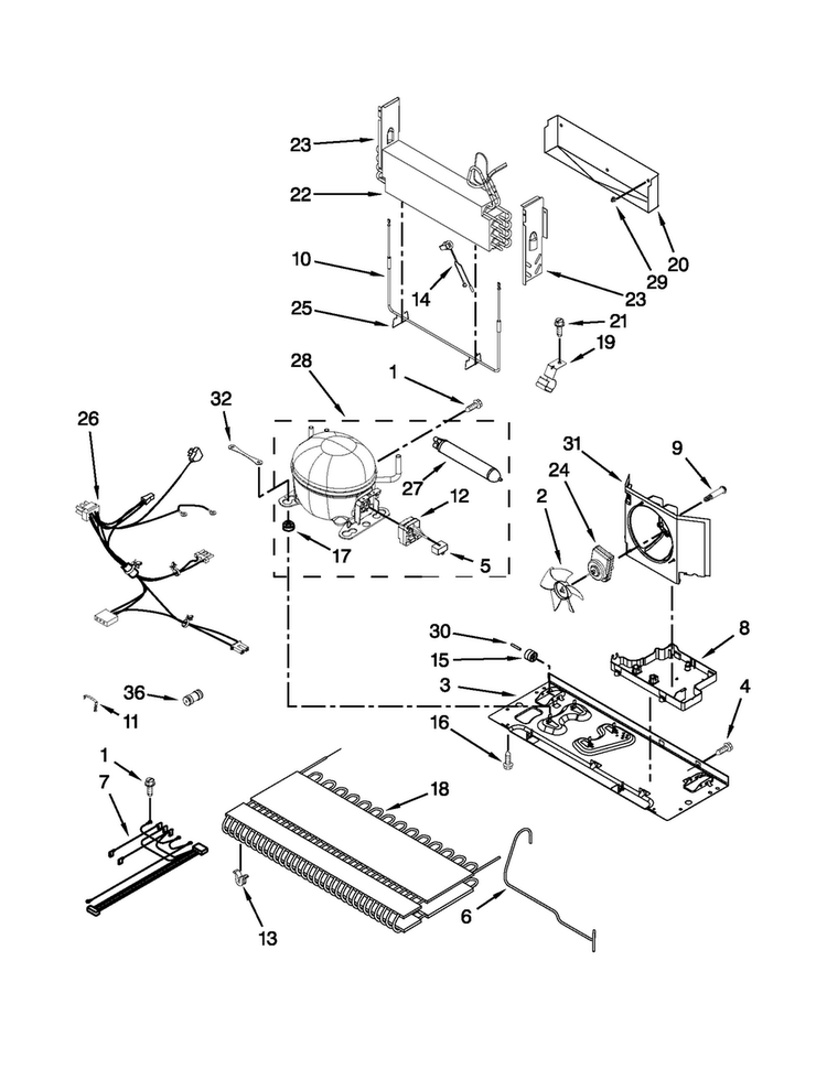 Unit Parts Diagram and Parts List for JFI2089WES8  Jenn-Air Refrigerator