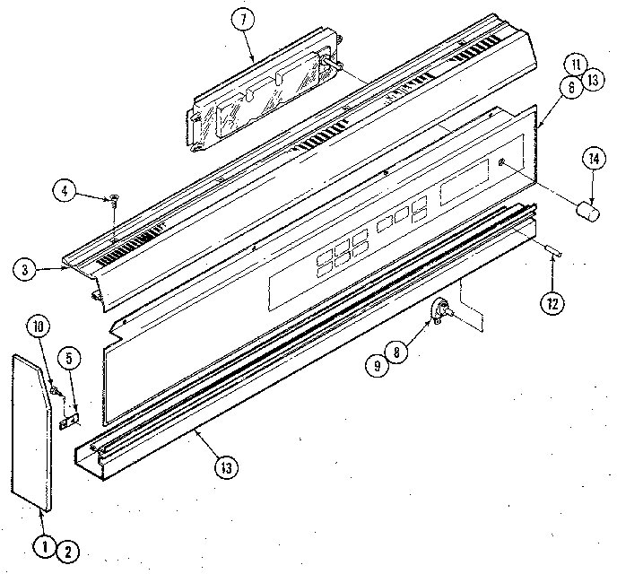 Control Panel Diagram and Parts List for W156  Jenn-Air Wall Oven