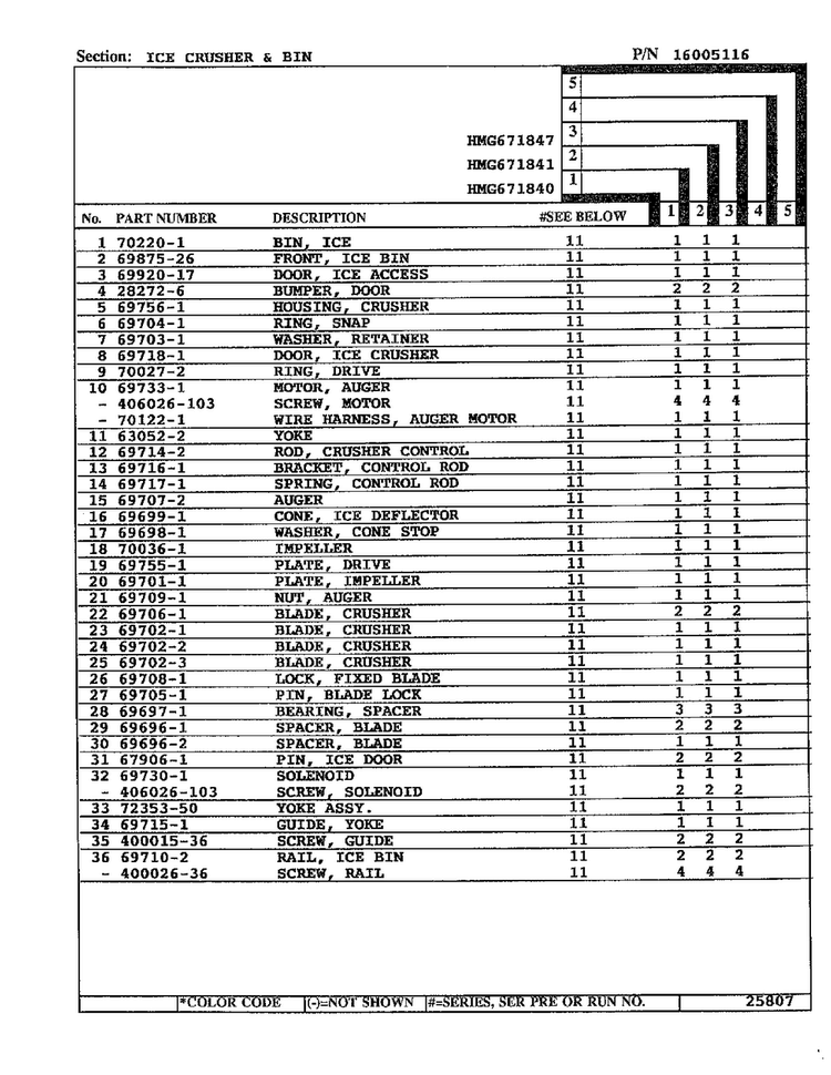 Ice Crusher And Bin Page 2 Diagram and Parts List for 671840  Admiral Refrigerator