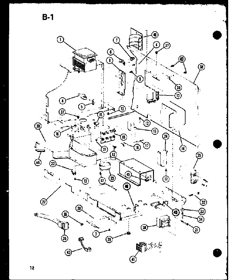 Transformer/capacitor Diagram and Parts List for CRMC-20B P74130-5M Amana Microwave