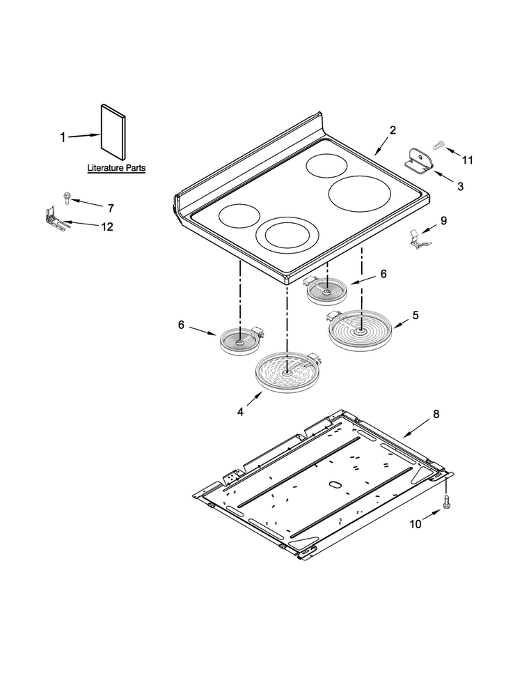 Cooktop Parts Diagram and Parts List for MER8650ES0  Maytag Range