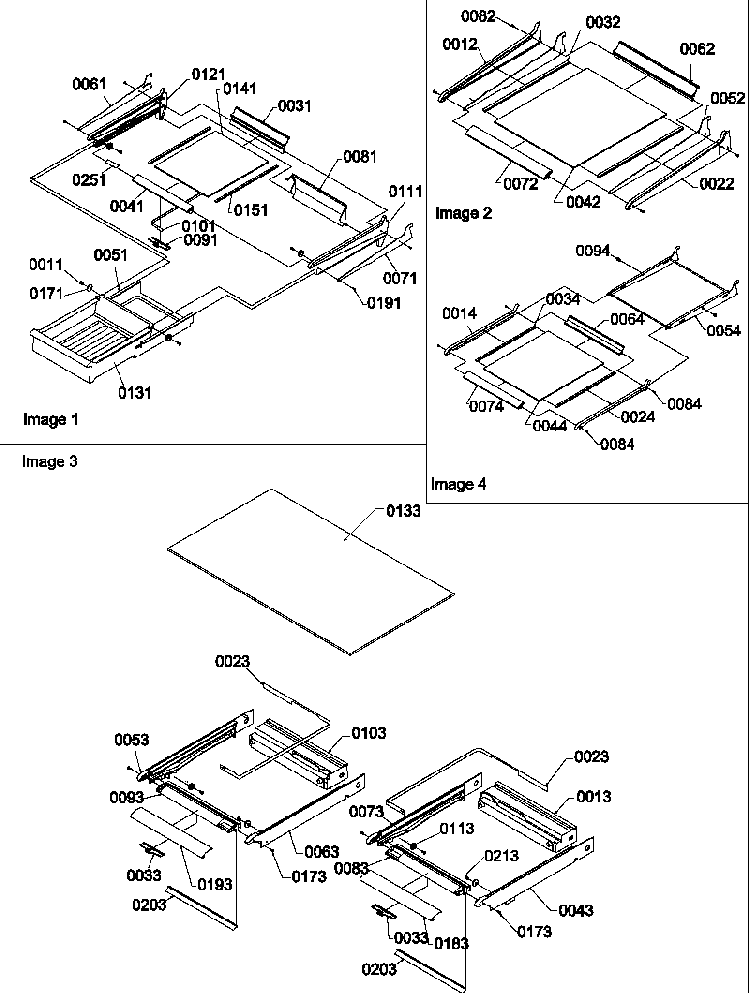Shelving Assemblies Diagram and Parts List for TN22AL-P1300703WL  Amana Refrigerator