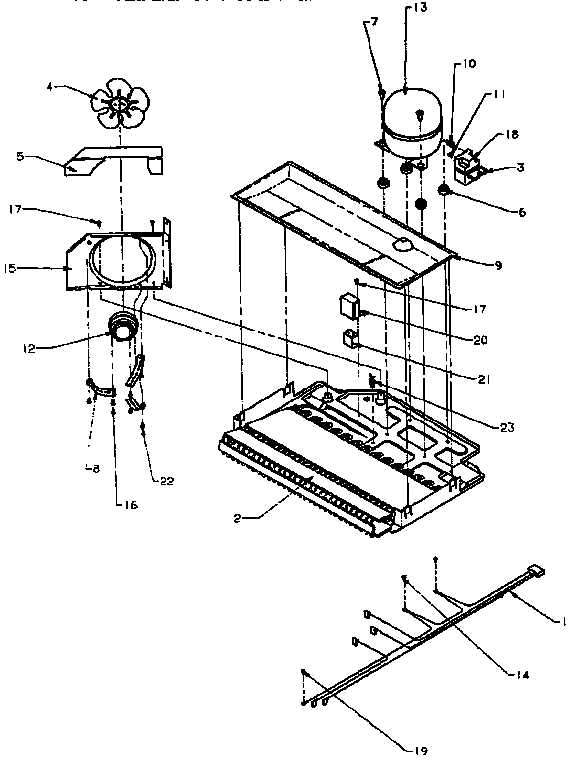 Compressor Compartment Diagram and Parts List for TS18RB-P1158407W  Amana Refrigerator