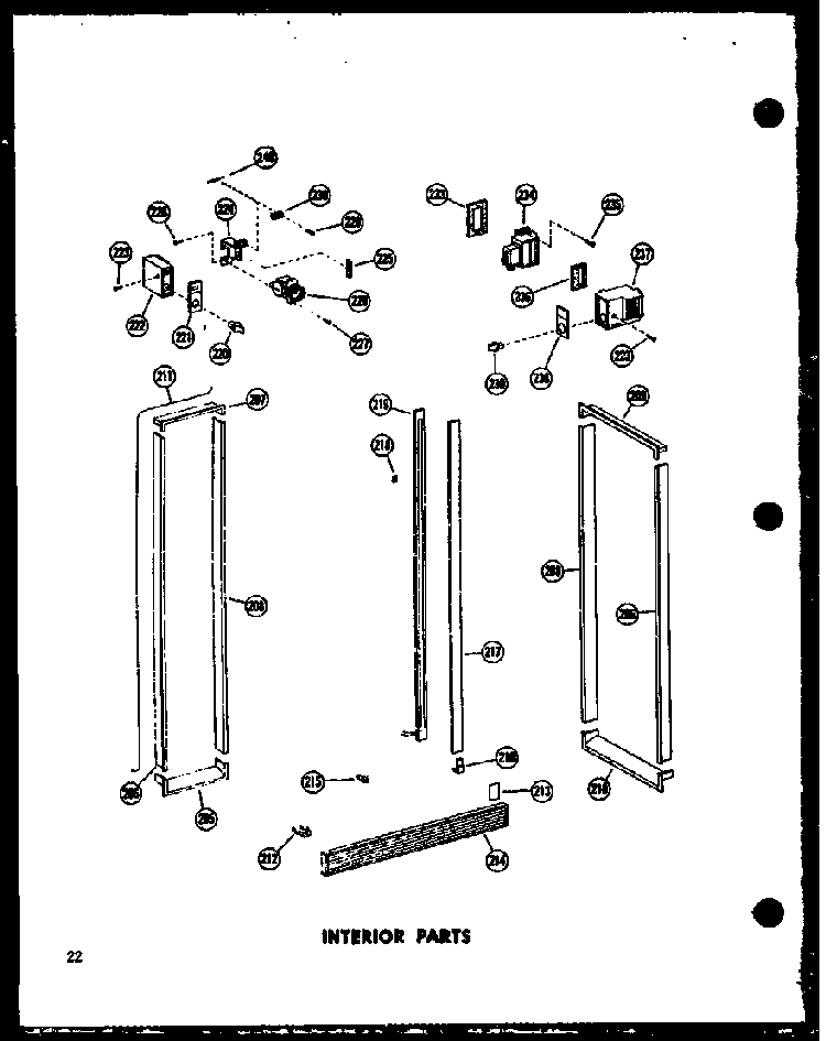 Interior Parts Diagram and Parts List for SD19W-C-P60340-36WC  Amana Refrigerator