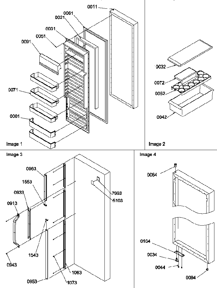 Refrigerator Door And Accessories Diagram and Parts List for SS21SL-P1193802WL  Amana Refrigerator