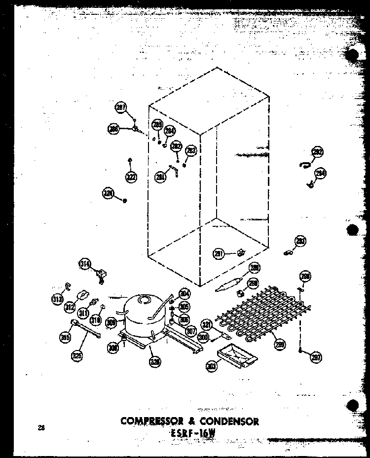 Section 1 Diagram and Parts List for ESRF-16W-AG-P60303-5WG  Amana Refrigerator