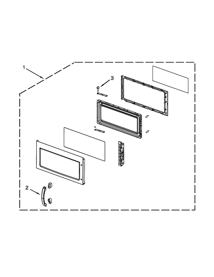 Door Parts Diagram and Parts List for MMV4203WB3  Maytag Microwave
