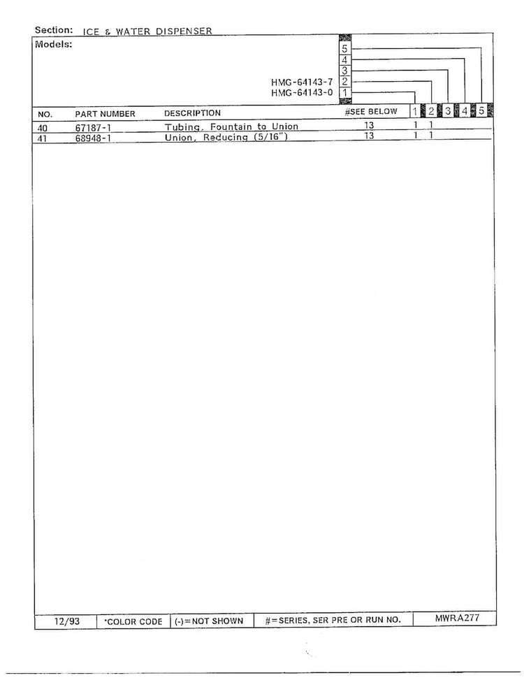 Ice And Water Dispenser Page 3 Diagram and Parts List for 64143-0  Admiral Refrigerator