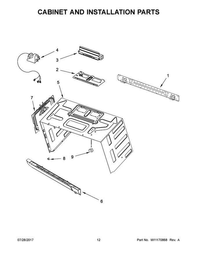 07 - Cabinet And Installation Parts Diagram and Parts List for MMV6190DS4  Maytag Microwave Oven Combo