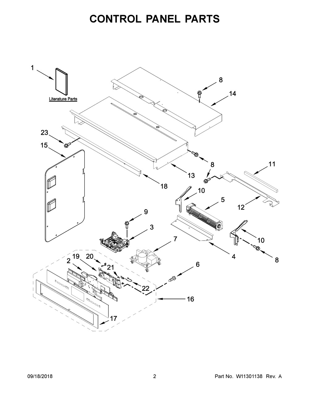 Control Panel Parts Diagram and Parts List for JMW2430DP03  Maytag Microwave Oven Combo