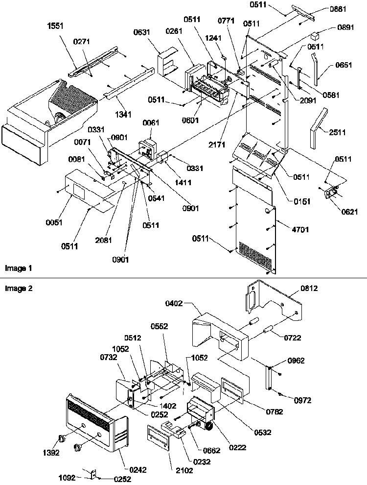 Ice Maker/control Assy Diagram and Parts List for SCD25TBL-P1190428WL  Amana Refrigerator