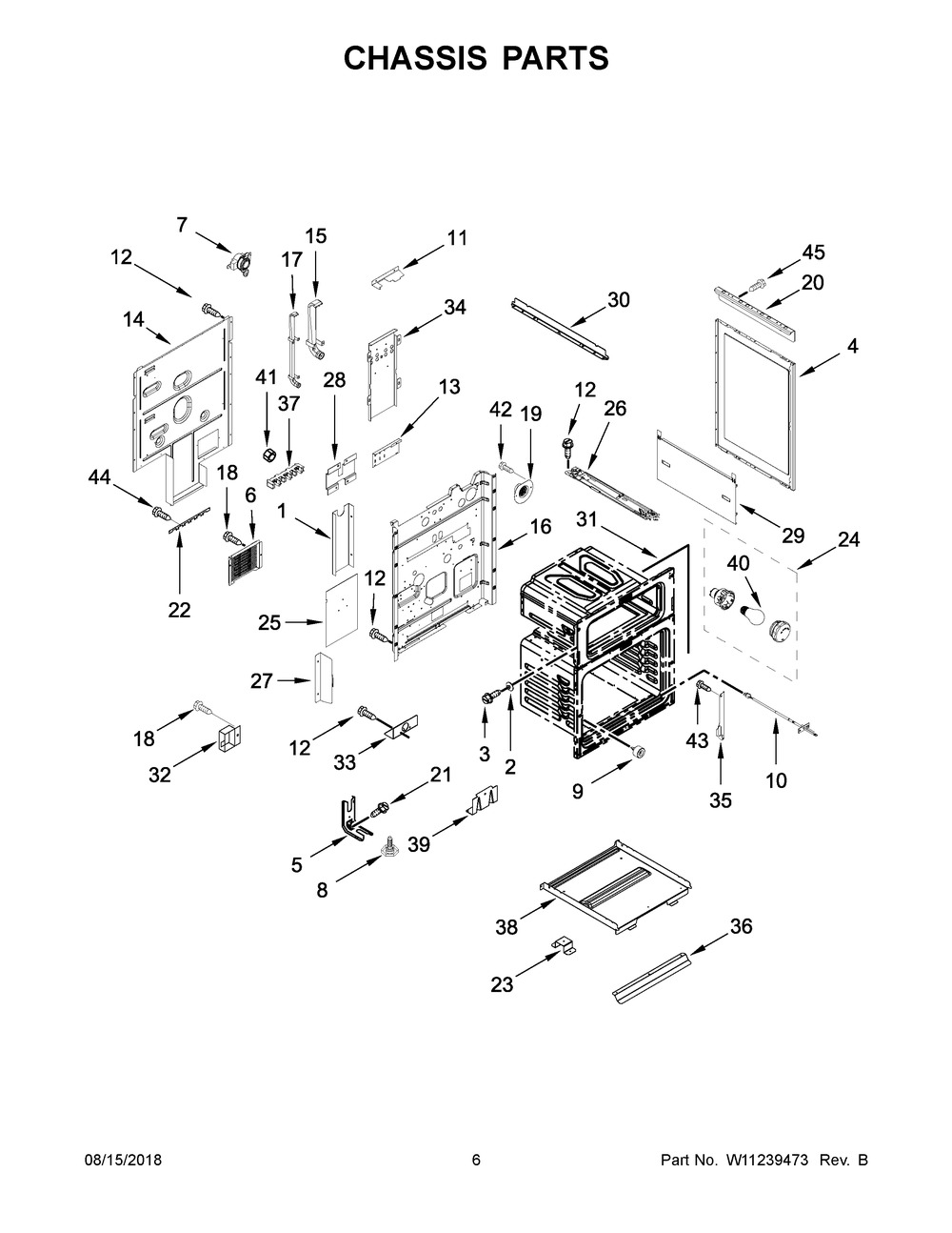Chassis Parts Diagram and Parts List for YMET8800FZ01  Maytag Cooktop