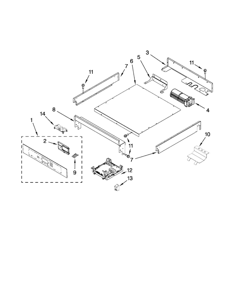 Control Panel Parts Diagram and Parts List for JJW2830WP00  Jenn-Air Wall Oven