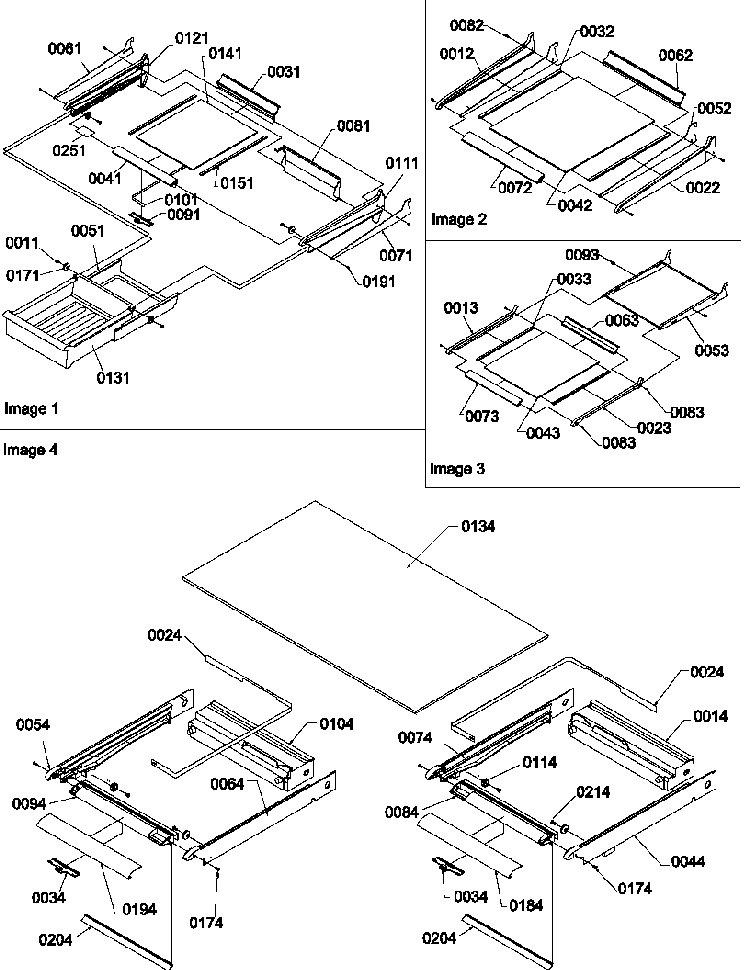 Shelving Assemblies Diagram and Parts List for TZI22V2L-P1319101WL  Amana Refrigerator