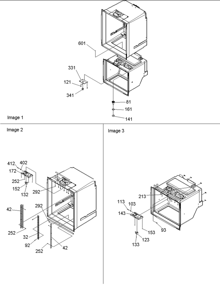 Light Switches & Drain Funnel Diagram and Parts List for BX518VE-P1324301WE  Amana Refrigerator