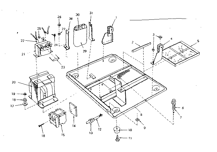 Oven Base Assembly Diagram and Parts List for 5629917210  Kenmore Microwave