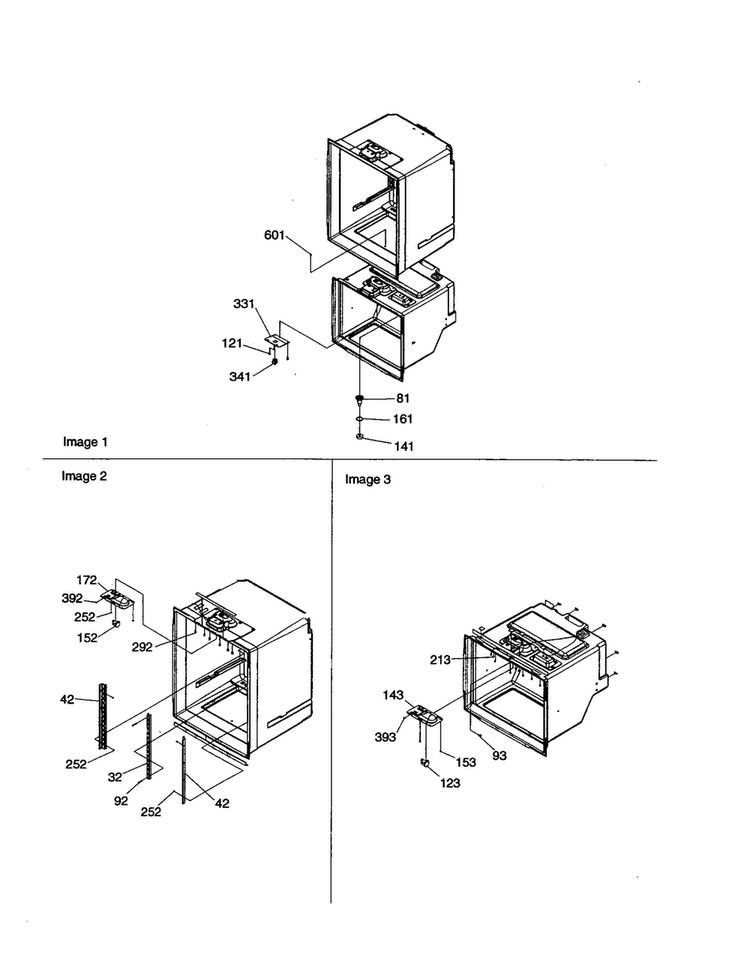 Light Switches/drain Funnel Diagram and Parts List for BR18V1C-P1320707WC  Amana Refrigerator
