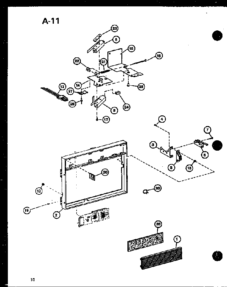 Grille Diagram and Parts List for RC-8 P75260-3M Amana Microwave