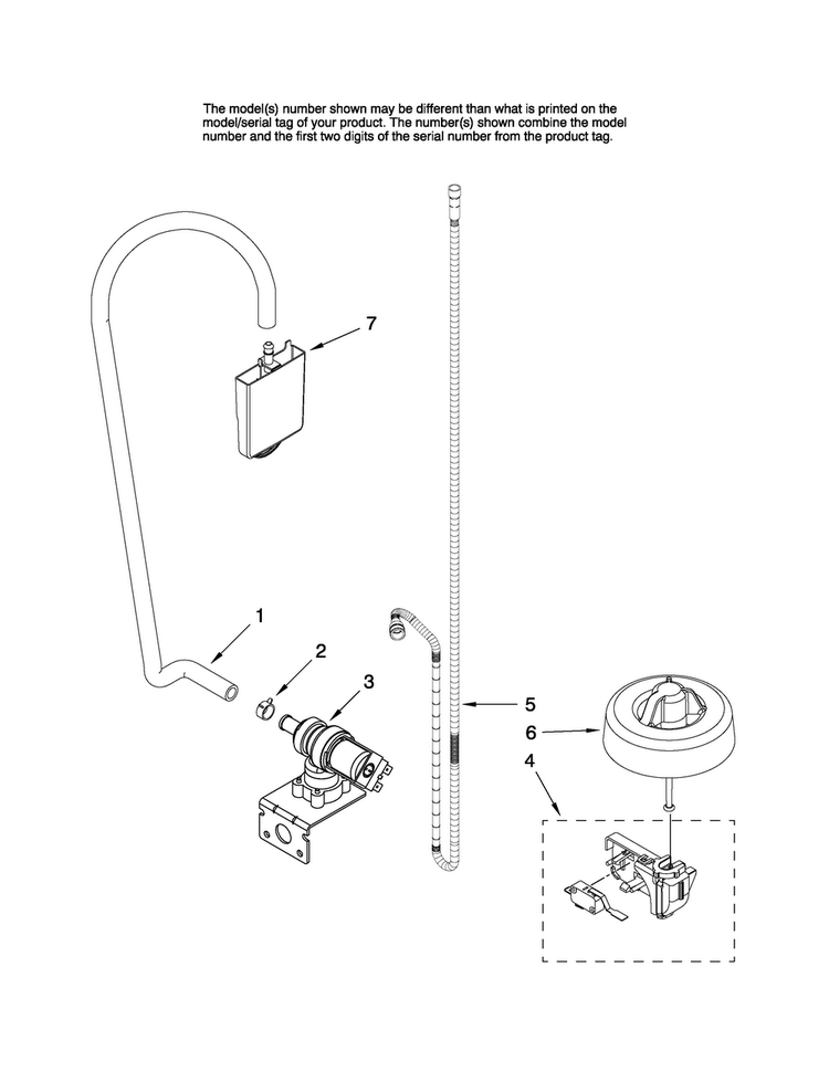 Fill And Overfill Parts Diagram and Parts List for MDBTT60AWQ0  Maytag Dishwasher