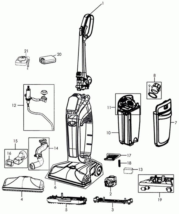 Diagram Diagram and Parts List for BH55100  Hoover Upright Vacuum