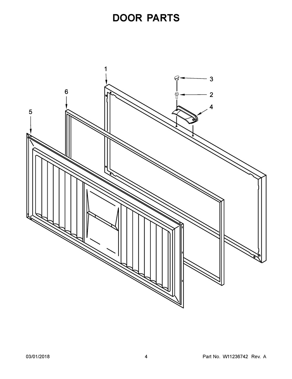 Door Parts Diagram and Parts List for AZC31T15DW01  Maytag Freezer